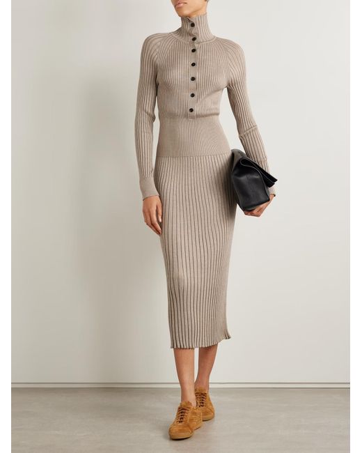 Proenza Schouler Natural Maeve Ribbed Dress