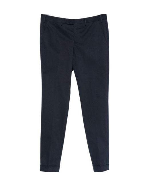 PT01 Blue Cuffed-Hem Chinos for men