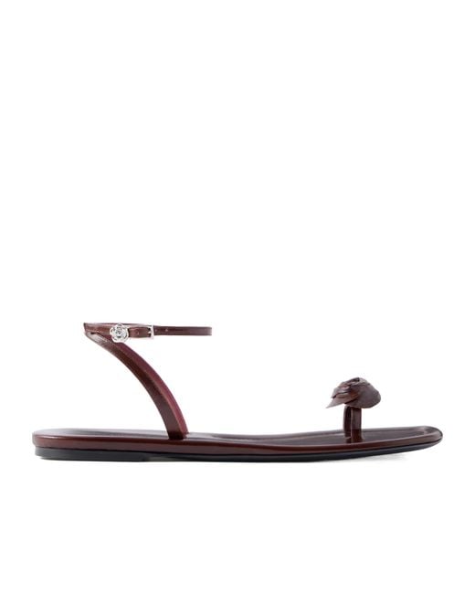 Magda Butrym White Rose Leather Sandals