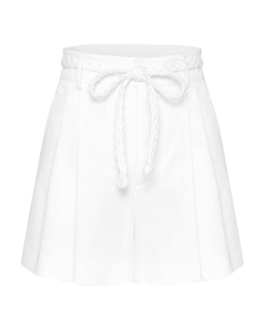 RED Valentino White Knitted Belt Detail Shorts