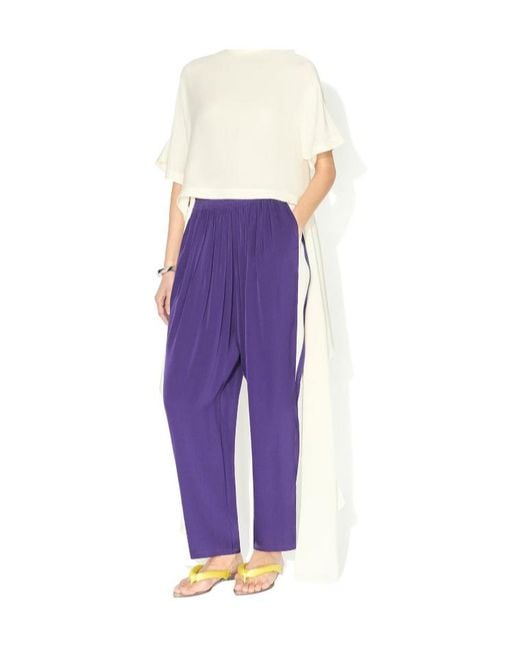 Alaïa Purple Alaïa Straight Cady Pants