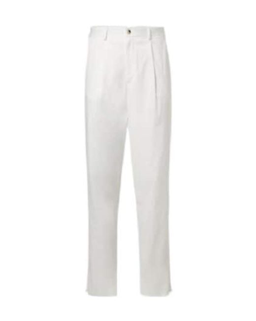 Giorgio Armani White Cotton-Blend Straight Pants for men