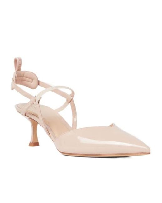 Fendi Pink Very Colibri Nude Patent Leather Medium-Heeled Slingbacks