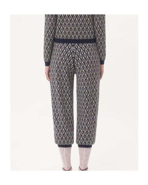 Valentino Gray All-Over Logo Patterned Drawstring Pants