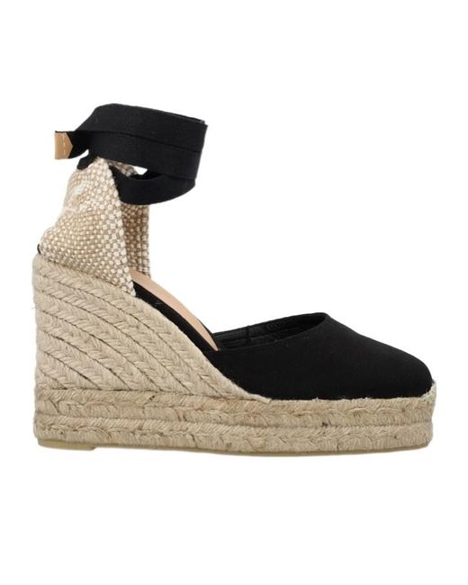 Castaner Black Castañer Carina Ankle-Tie Wedge Espadrilles