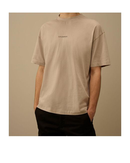 C P Company Natural Logo Back Print T-Shirt for men