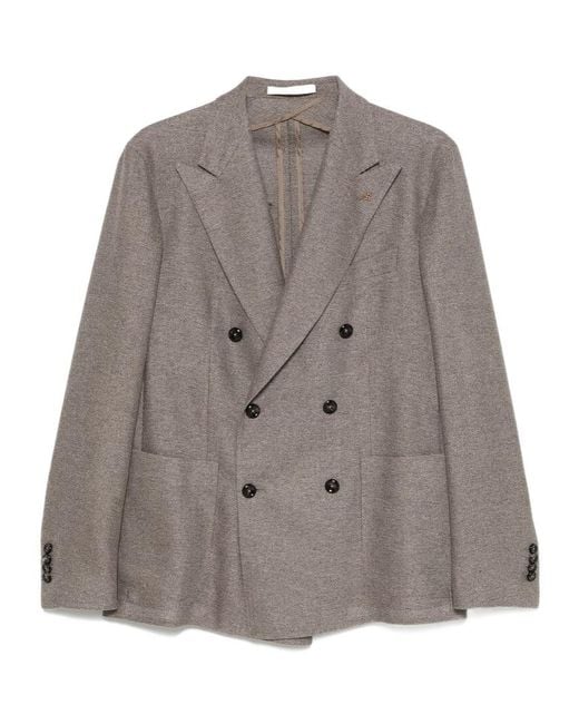 Tagliatore Gray Double-Breasted Blazer for men