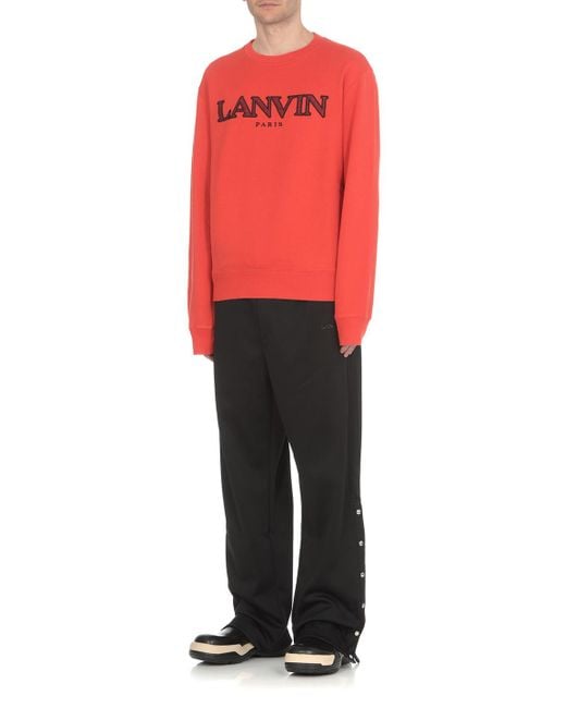 Lanvin Red Round-Necked Sweater for men