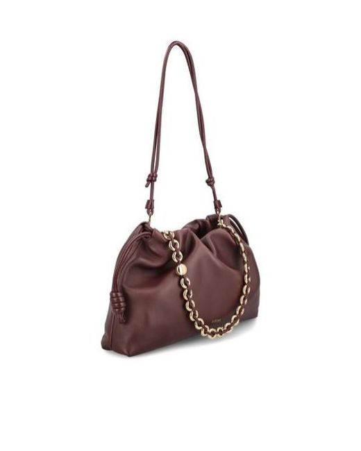 Loewe Brown Flamenco Large Drawstring Purse Bag