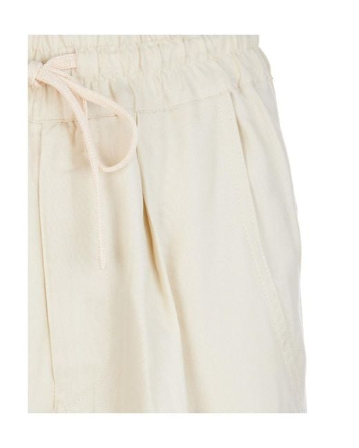 Isabel Marant White Drawstring-Waist Cotton Track Pants