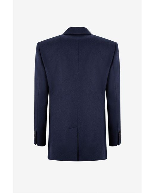 Brunello Cucinelli Blue Double-Breasted Blazer