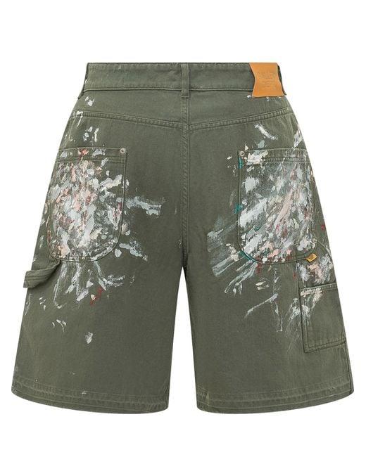 GALLERY DEPT. Green Platoon Painter Bermuda Shorts for men