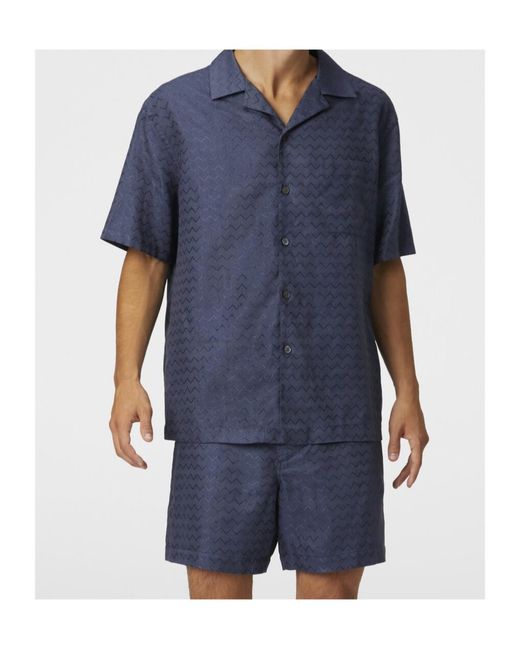 Missoni Blue Chevron-Pattern Tailored Shorts for men