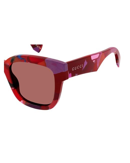 Gucci Pink Eyewear Rectangular Frame Sunglasses