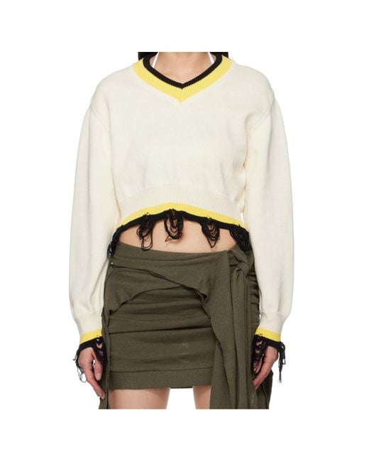 OTTOLINGER White V-Neck Sweater