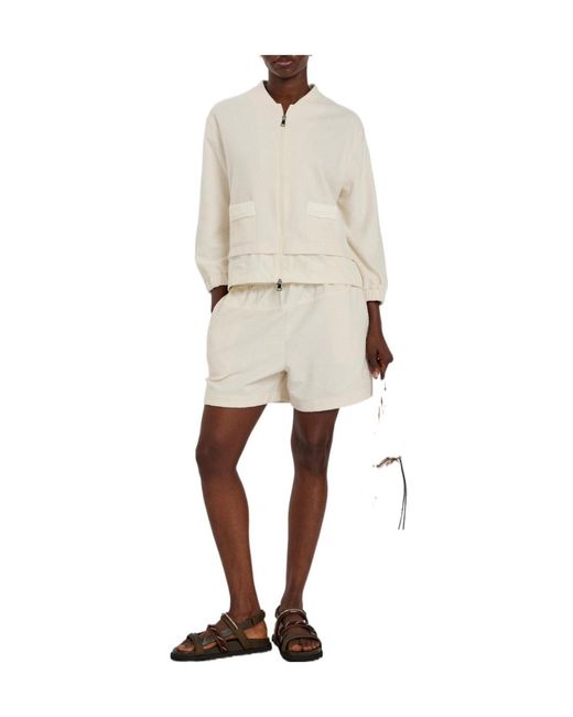 Moncler White Logo-Appliquéd Layered Bouclé Cardigan