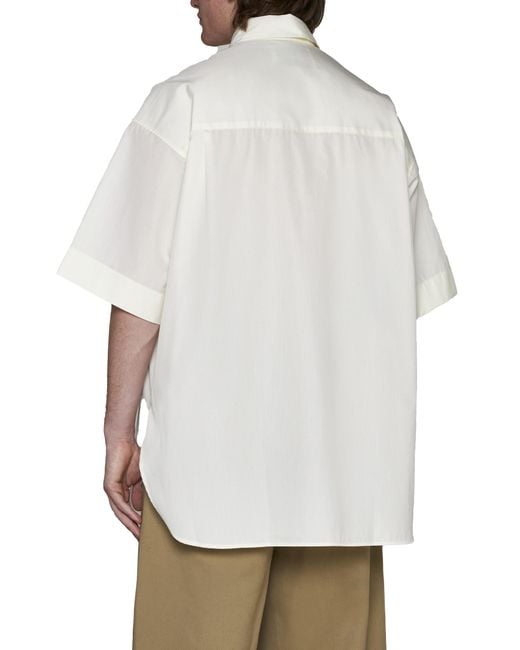 Studio Nicholson White Plain Cotton Shirt for men