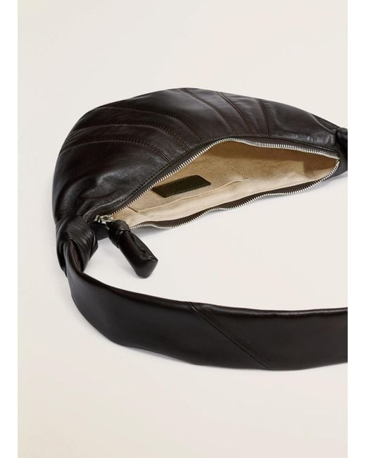 Lemaire Black Small Croissant Knotted Shoulder Bag for men
