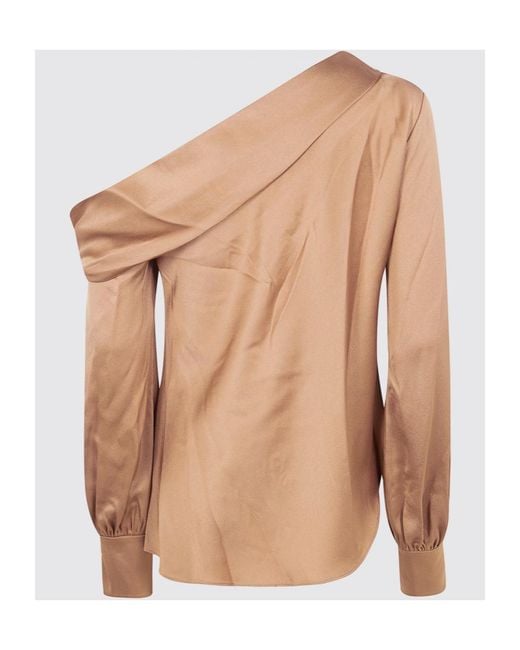 Jonathan Simkhai Natural Draped One-Shoulder Top