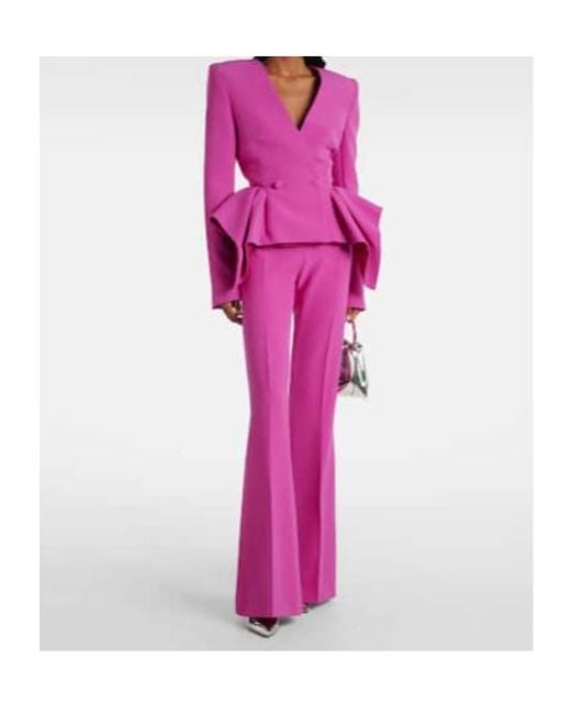 Safiyaa Pink Double-Breasted Peplum Blazer