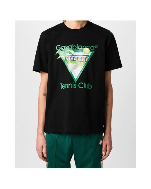 Casablanca Black Printed T-Shirt for men