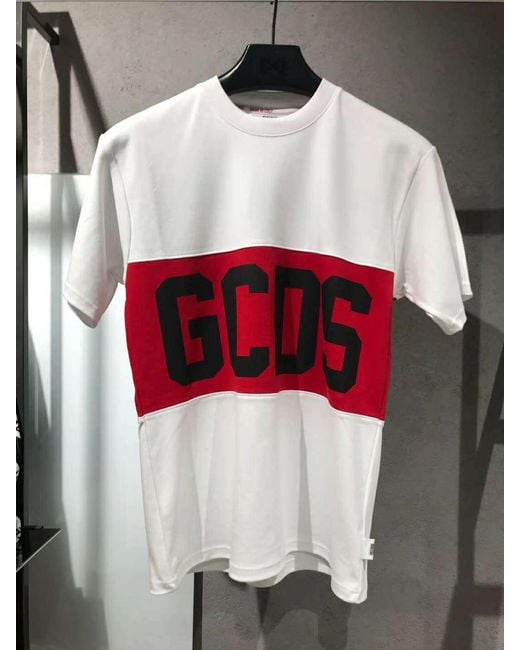 Gcds White Logo-Print T-Shirt for men