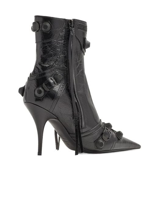 Balenciaga Black Cagole Pointed-Toe Boots