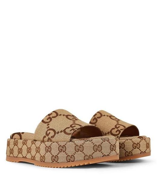 Gucci White Logo Slippers