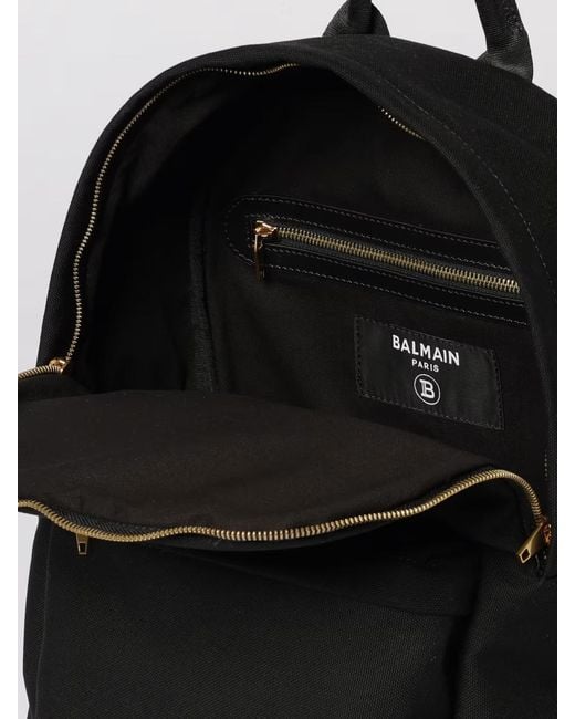 Balmain Black Logo Backpack