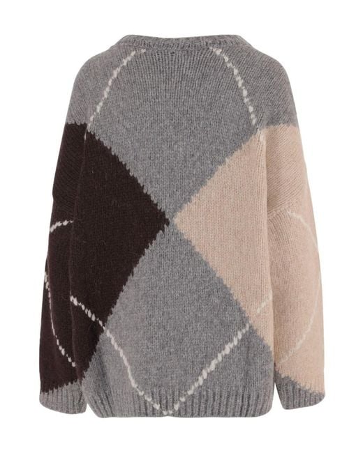 Bruno Manetti Gray Crew-Neck Sweater