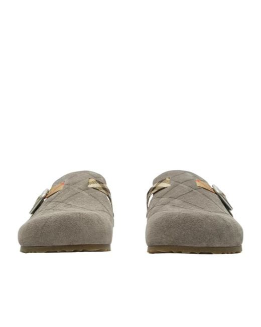Burberry Brown Check Urchin Clogs for men