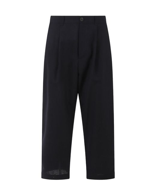 Studio Nicholson Black Tuck Pleated Pants for men