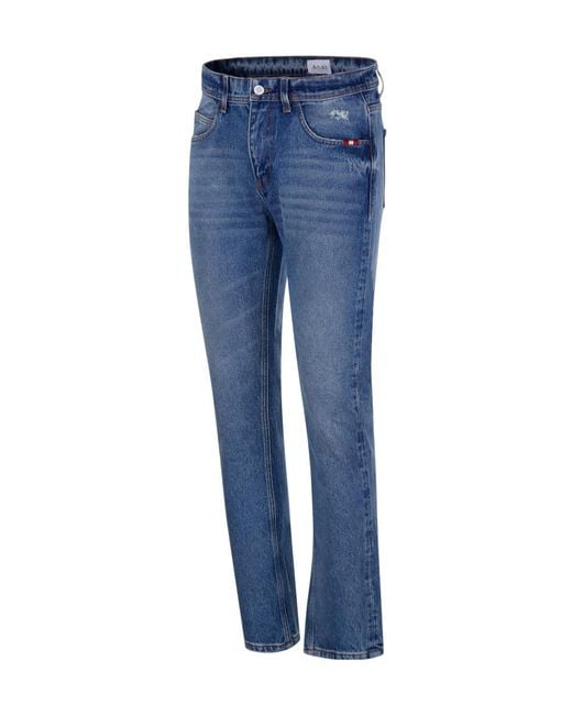 AMISH Blue Mid-Rise Straight Jeans for men