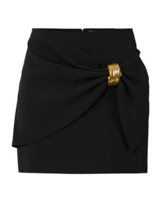 Elisabetta Franchi Black Draped Ring Detail Skirt