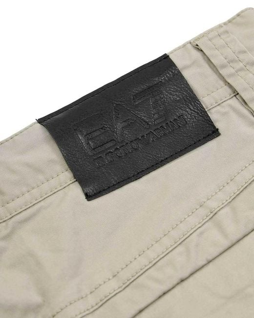 EA7 Gray Logo Patch Shorts for men