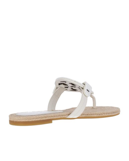 Tory Burch White Flat Flip-Flops