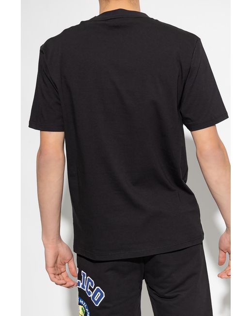 Gcds Black Graphic-Printed Crewneck T-Shirt for men