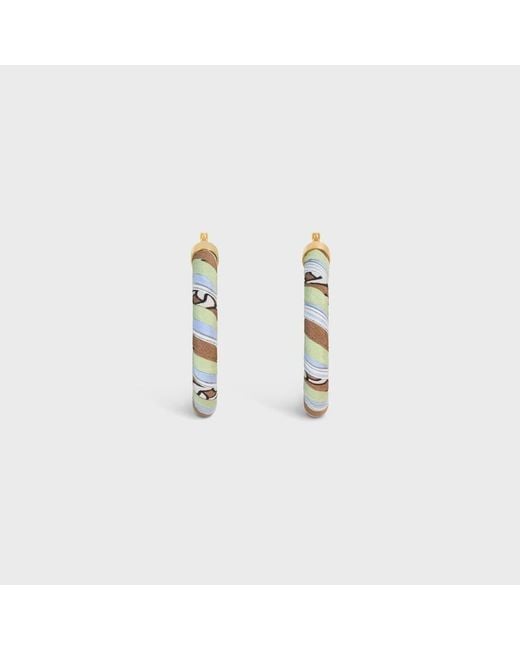 Céline Metallic Kaleidoscope Faceted Hoop Earrings
