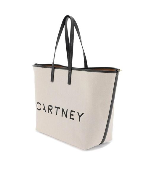 Stella McCartney Natural Logo-Printed Tote Bag