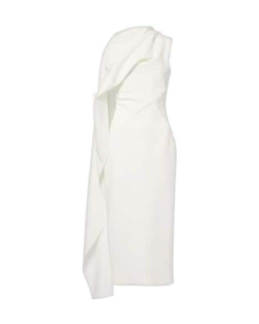 Roksanda White Bridal Edith Draped Crêpe Midi Dress