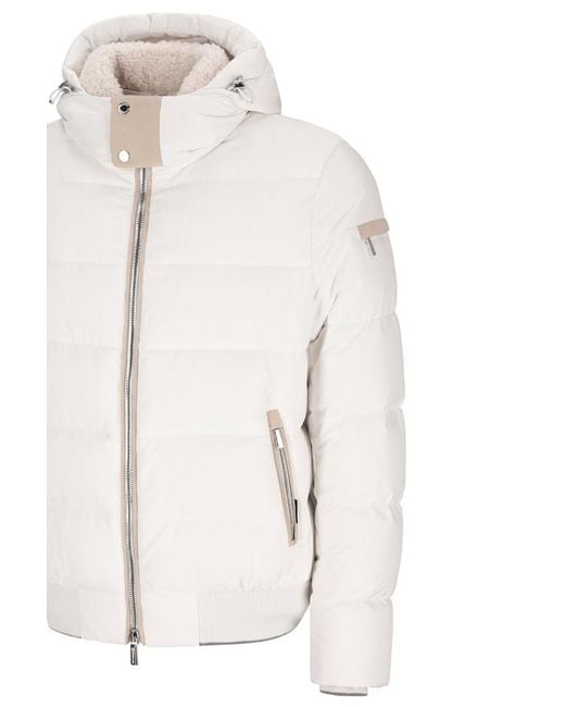 Moorer White Hooded Padded Jacket for men