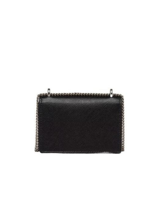 Prada Saffiano Leather Card Holder With Shoulder Strap in
