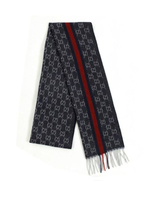 Gucci Blue Logo Detail Scarf for men