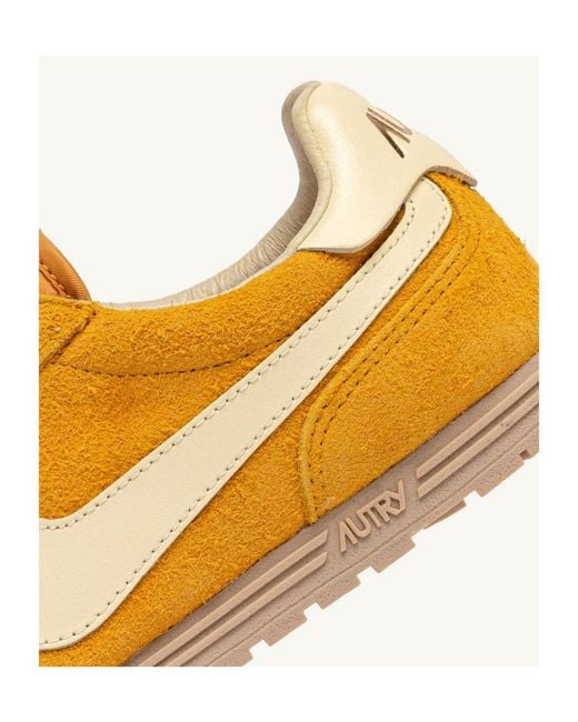 Autry Yellow Windspin Lace-Up Sneakers