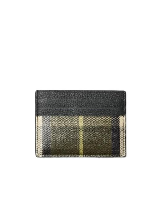 Burberry Gray Tall Check Card Case for men