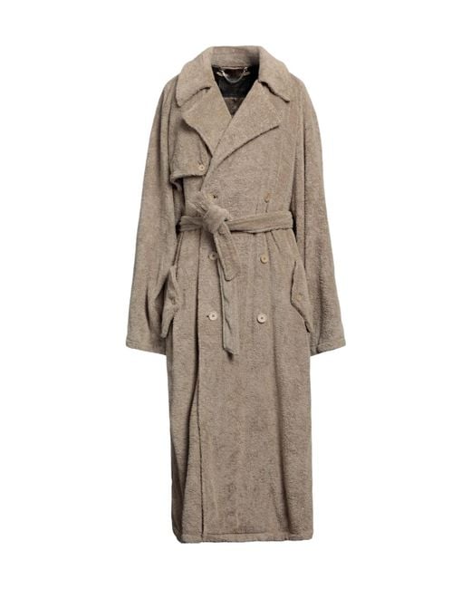 Balenciaga Natural Solid Color Long Trench Coat