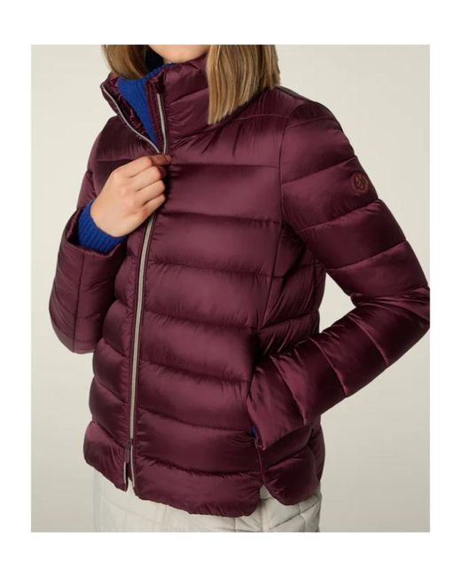 Save The Duck Purple Zip-Up Puffer Jacket