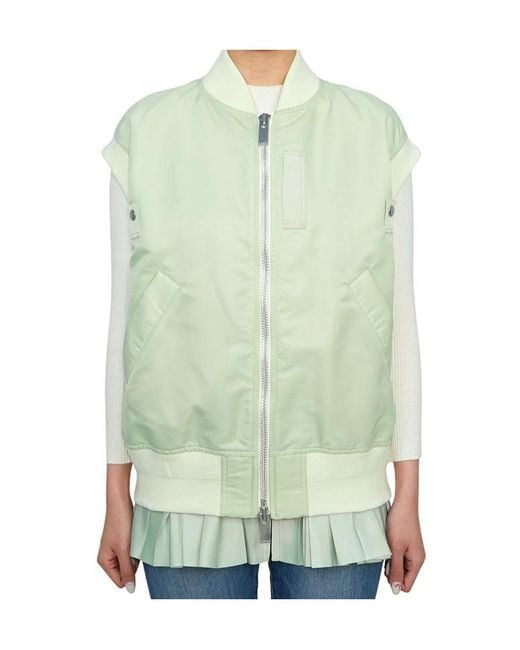 Sacai Green Padded Waistcoat