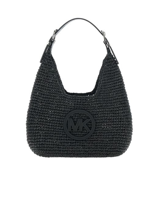 MICHAEL Michael Kors Black Logo Patch Hobo Bag