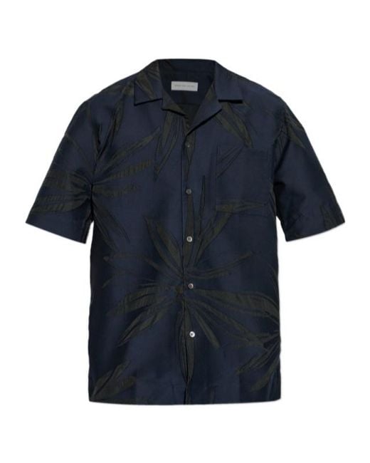 Dries Van Noten Blue Shirt With Embroidery for men